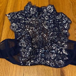 Navy blue and silver bra top size 36C